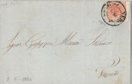 LV218- LOMBARDO VENETO - 5 Maggio 1856- Da Verona A Trento Con 15 Cent. Rosso PROB. PROVA  -  . Leggi ... - Lombardije-Venetië