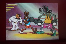 BOXER WOLF / BOXING   - OLD USSR PC - 1981 - Hare FROM CUBA BOXING - Boxe