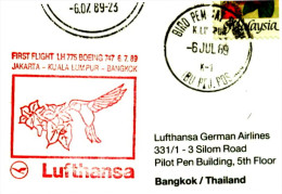 BIRDS-HUMMINGBIRDS-METER-CANCEL-FIRST FLIGHT  BOEING 747 COVER-MALAYSIA-1969-FC-3 - Colibríes