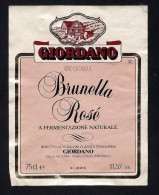 # BRUNELLA ROSE´ GIORDANO PIEMONTE Wine Label Italy, Wein Vino Vin Etiquette Etiqueta Etikett - Vino Rosato