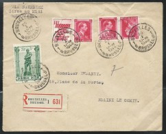 Lettre En Rec. De Bruxelles Pour Braine-le-Comte Du 26/01/1944 Avec N° PU197 - Autres & Non Classés
