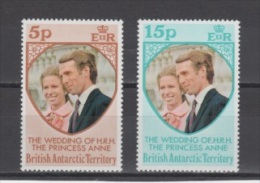 (S1373) BRITISH ANTARCTIC TERRITORY, 1973 (Princess Anne´s Wedding). Complete Set. Mi ## 60-61. MNH** - Nuevos