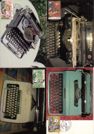 België, Maximumkaarten, Nr 3710/3714, Remington, Olympia, Olivetti, Mac, Schrijfmachines, Machines à écrire (6441) - Computers