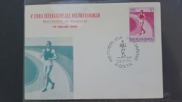 San Marino 1954 6a Fiera Internazionale Del Francobollo,Maratona, Souvenir Card - Storia Postale