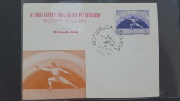 San Marino 1954 6a Fiera Internazionale Del Francobollo,Scherma, Souvenir Card - Storia Postale