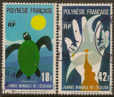 FRENCH POLYNESIA 1976 Ecology SG 219-20 U #OF411 - Unused Stamps