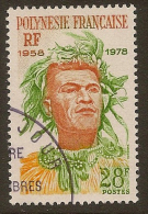 FRENCH POLYNESIA 1978 28f Chief SG 281 U #OF422 - Unused Stamps