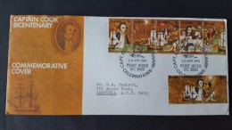 Australia 1970 Captain Cook Addressed Souvenir Cover,Point Hicks Postmark - Cartas & Documentos