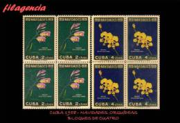 CUBA. BLOQUES DE CUATRO. 1958-12 NAVIDADES. FLORES - Nuevos