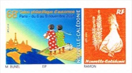 Nouvelle Caledonie Timbre Personnalise Public Salon Philatelique Automne Paris Cagou Tour Eiffel Carte Unc Neuf 2014 - Nuevos