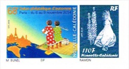 Nouvelle Caledonie Timbre Personnalise Public Salon Philatelique Automne Paris Cagou Tour Eiffel Carte Unc Neuf 2014 - Ongebruikt