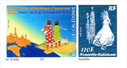 Nouvelle Caledonie Timbre Personnalise Public Salon Philatelique Automne Paris Cagou Tour Eiffel Carte Unc Neuf 2014 - Nuovi