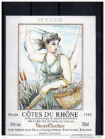 Calendrier Républicain - Ventose  ( Etiquette Légèrement Collée Sur Feuille D´expo.) - Feminine Beauty Art Nouveau