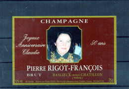 CHAMPAGNE - Pierre  Rigot (Joyeux Anniversaire Claudie) - First Names