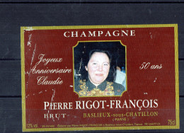 CHAMPAGNE - Pierre  Rigot (Joyeux Anniversaire Claudie) - Voornamen