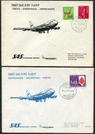 1974 Japan Denmark Tokyo / Copenhagen SAS First Flight Covers (2) - Posta Aerea