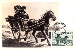 PO 01 - Maximum Card - Stamp Day - Horse And Stagecoach - Cartes Maximum