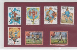 Laos  - Mini Lotto Di 7 Stamps Used   Calcio - Usados