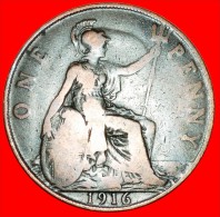 * MISTRESS OF THE SEAS: UNITED KINGDOM★ PENNY 1916! LOW START★NO RESERVE! GEORGE V (1911-1936) - D. 1 Penny