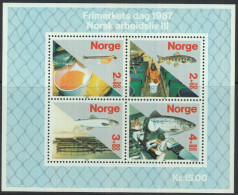 Norway 1987 Miniature Sheet: Day Of Stamp - Fish Farming. Mi Block 8 MNH - Blocks & Sheetlets