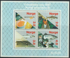 Norway 1987 Miniature Sheet: Day Of Stamp - Fish Farming. Mi Block 8 MNH - Blocchi & Foglietti