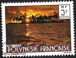 POLYNESIE FRANCAISE PALM TREES SUNSET 3 FR STAMP ISSUED 2000's(?) SG470 USEDNH FULL POSTMARKREAD DESCRIPTION !! - Gebruikt