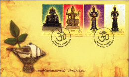 RELIGION-HINDUISM-HINDU GODS-CONCH SHELL-EMBOSSED STAMPS-THAILAND-2009-FC-58-13 - Induismo