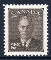Canada 1949 Definitives - 2c Sepia LHM - Neufs
