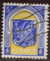 Algérie - Oblitéré - Charnière  Y&T 1956 N° 337C Armoiries Tlemcen 5f Bleu Et Jaune - Gebraucht