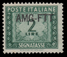 Italia – Trieste Zona A (AMG FTT): SEGNATASSE Del1947/52 Soprastampa Su Una Riga - Lire 2 Verde - 1949/54 - Postage Due