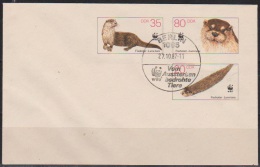 DDR Ganzsache 1987 Nr.U 7 Fischotter 1987 Sonderstempel ( D 2963 ) - Umschläge - Gebraucht