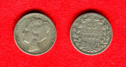 PAYS BAS - NEDERLAND - NETHERLAND - WILHELMINA - 25 CENTS 1904 - 0.5 Cent