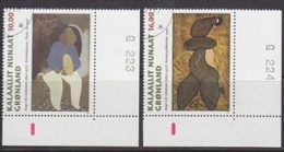 Greenland 1997 Art 2v Used  Corner + Sheet Number Cto (23935) Stamps With Full Gum - Gebruikt