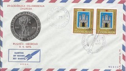 Rocket Mail / By Rocket - 25th Anniversary Of Zagreb Liberation, Oborovo / Zagreb, 8.5.1970., Yugoslavia, Cover No 01416 - Luchtpost