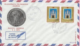 Rocket Mail / By Rocket - 25th Anniversary Of Zagreb Liberation, Oborovo / Zagreb, 8.5.1970., Yugoslavia, Cover No 01322 - Airmail