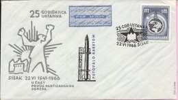 Rocket Mail / By Rocket - 25th Anniversary Od Uprising, Sisak / Petrinja, 22.6.1966., Yugoslavia, Cover - Posta Aerea