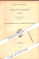 Original Patent - Carl Mewes In Neuruppin , 1880 , Türschloss , Schlosserei , Türenbau , Neu-Ruppin !!! - Neuruppin