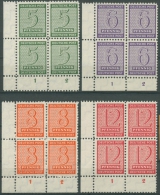 SBZ West-Sachsen 1945 Versuchs-Zähnung 120/23 X 4er-Blocks Postfrisch Geprüft - Mint