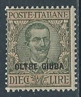 1925 OLTRE GIUBA FLOREALE 10 LIRE MNH ** - VA44-8 - Oltre Giuba