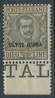 1925 OLTRE GIUBA FLOREALE 10 LIRE MNH ** - VA45-2 - Oltre Giuba