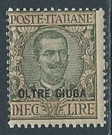 1925 OLTRE GIUBA FLOREALE 10 LIRE MNH ** - VA45-5 - Oltre Giuba