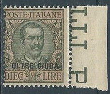 1925 OLTRE GIUBA FLOREALE 10 LIRE MNH ** - VA45-8 - Oltre Giuba