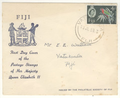 Fiji 1959 4/- Stamp FDC - Fidji (...-1970)