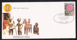 INDIA, 2013, SPECIAL COVER, CGPEX, Bastar Handicrafts, Art, Metal Statue, Painting, Raipur  Cancelled - Lettres & Documents
