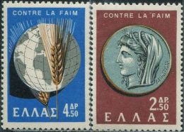 GR0229 Greece 1963 Wheat Free From Hunger Campaign 2v MNH - Neufs