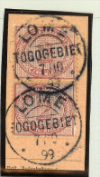 Deutsche Post In Togo Lome 1899-10-07 Mitläufer Mi Dr.37e Paar Briefstk. - Togo