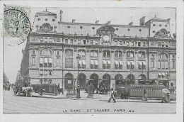 CARTE POSTALE ORIGINALE ANCIENNE : PARIS  LA GARE SAINT LAZARE  ANIMEE  PARIS (75) - Stazioni Senza Treni