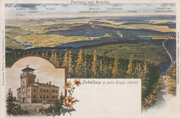 Litho Panorama Nord Ost AK Fichtelberg Unterkunftshaus Erzgebirge Bei Weipert Neudorf Bärenstein Cranzahl Annaberg - Oberwiesenthal