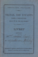 C1  LIVRET TRAVAIL ENFANTS 1937 Lorraine VEZELISE Belleville MEURTHE ET MOSELLE - Lorraine - Vosges