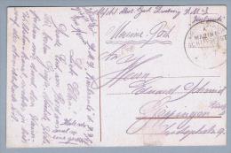 DE Auslandspostämter Deutsche Marine-Schiffspost 1918-07-07 S.M.S. Karlsruhe Postkarte - Otros & Sin Clasificación